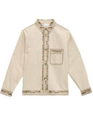 Isabel Marant Boxy Button-Down Jacket With Intricate Embroidery - Natural