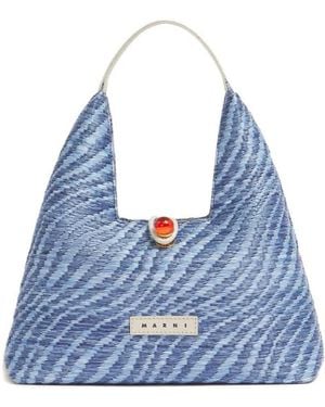 Marni Trapeze Tote Bag - Blue