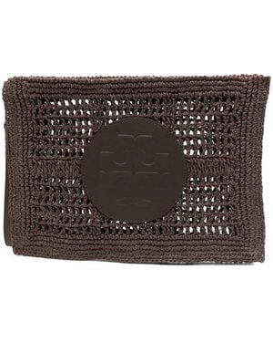 Tory Burch Clutch Ella Con Logo - Marrone