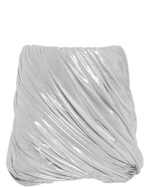 Norma Kamali Metallic Draped Mini Skirt - Gray