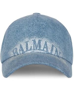 Balmain Printed Baseball Cap - Blue