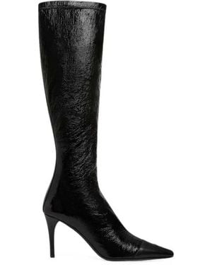 Courreges Ruched-Toe Boots - Black