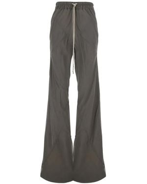 Rick Owens Flared Trousers With Drawstring - Grey