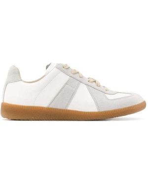 Maison Margiela Bicolour Leather Replica Trainers - White