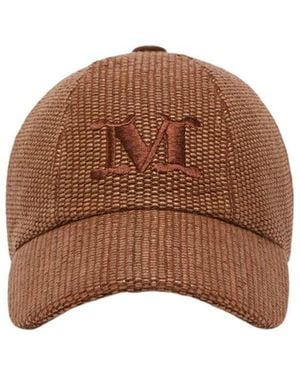 Max Mara Raffia-Effect Baseball Cap - Brown