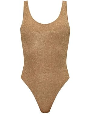 Oséree Lumiere Lurex Sporty Maillot - Brown