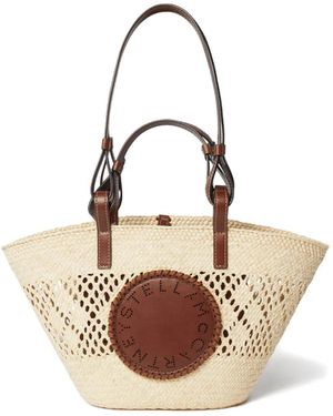 Stella McCartney Borsa Tote Con Logo Traforato - Neutro