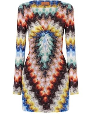 Missoni Metallic Crochet Mini Dress - Multicolour