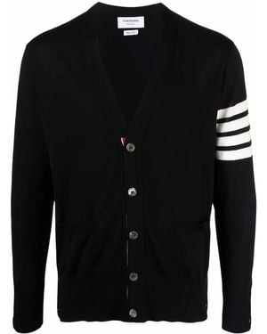 Thom Browne Striped Cardigan - Black