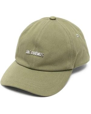 Jacquemus Cotton Baseball Cap With Logo - Green