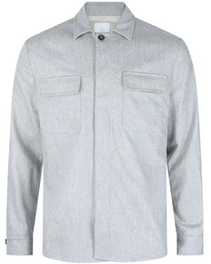 Eleventy Shirt Jacket With Pockets - Blue