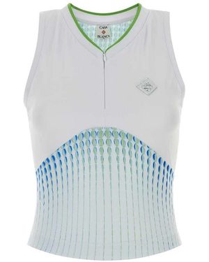 CASABLANCA Multicolored Stretch Jersey Top - Blue