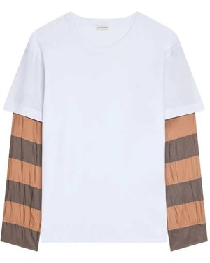 Dries Van Noten T-Shirt With Contrasting Sleeves - White