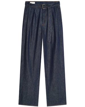 Dries Van Noten Wide-Leg Jeans With Belt - Blue