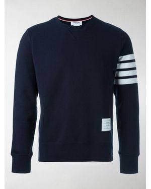 Thom Browne Sweatshirt With Striped Detail - Blue