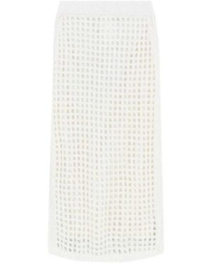 Max Mara Openwork Skirt - White