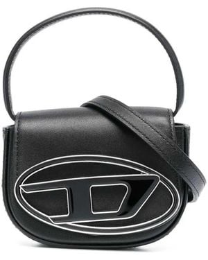 DIESEL 1Dr Xs Iconic Mini Bag With D-Logo Plaque - Black