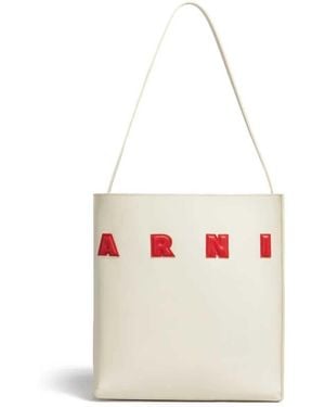Marni Borsa Tote Museo Con Applicazione - Bianco