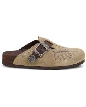 BIRKENSTOCK BY ETRO Birkenstock Boston Embroidered (Regular Fit) - Brown