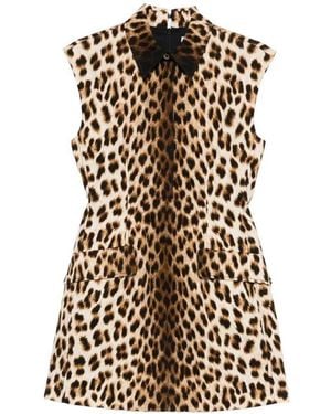 Sportmax Lonza Short Dress With Animal Print - White