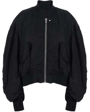 Rick Owens Temple Secchia Flight Bomber Jacket - Black