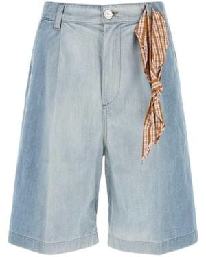 Marni Pleated Bermuda Shorts - Blue