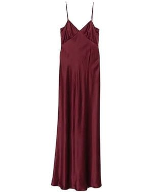 Max Mara Silk Satin Slip Dress - Red