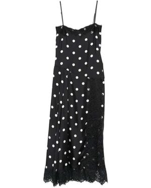 Sportmax Long Polka Dot Dress - Black