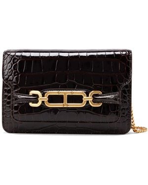 Tom Ford Whitney Stume A Tracolla Con Effetto Coccodrillo - Nero