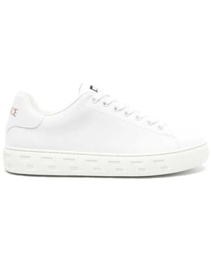 Versace Greca Leather Trainers - White