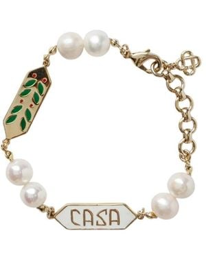 CASABLANCA Bracciale Di Perle Di Alloro - Metallizzato