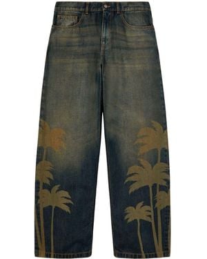 Palm Angels Jeans Laser Pamls - Verde