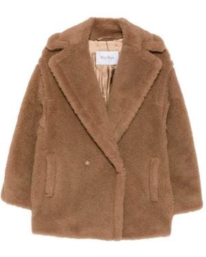 Max Mara Cappotto Doppiopetto Dramma Teddy - Marrone