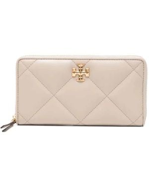 Tory Burch Kira Quilted Leather Wallet - Natural