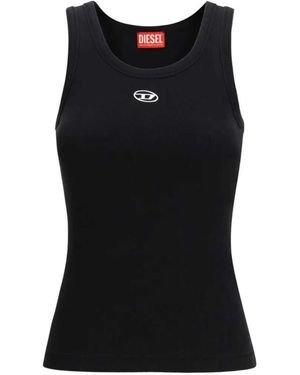 DIESEL Tank Top With Oval D Logo - Black