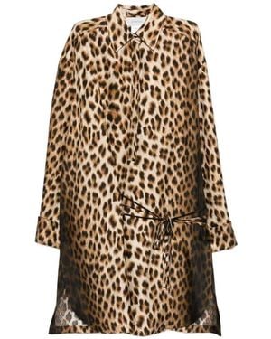 Sportmax Leopard Midi Dress - White