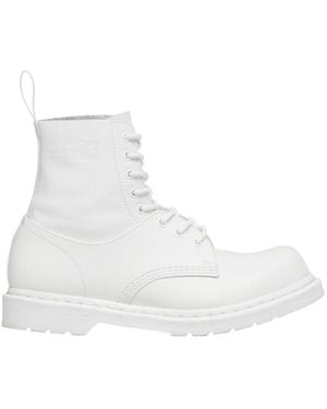 Mm6 Maison Margiela X Dr.martens Leather Motorcycle Boots - White