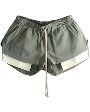 Rick Owens Drawstring Panelled Shorts - Green