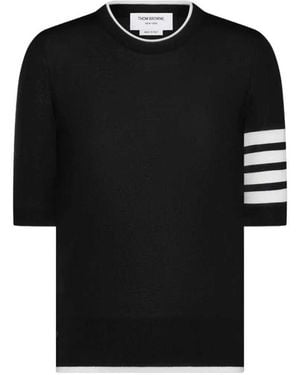 Thom Browne Maglione A Maniche Corte - Nero