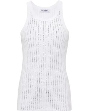 The Attico Ribbed Jersey Tank - White