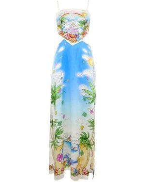 CASABLANCA Printed Maxi Dress - Blue