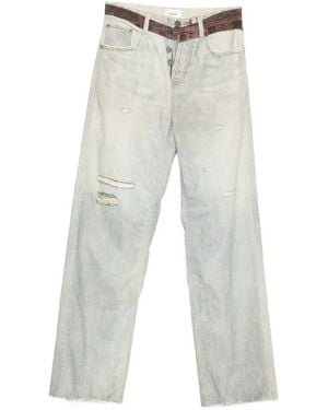Haikure Bonnie Pants With Printed Belt - White