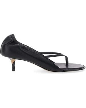 Jacquemus Gathered Leather Sandals - White