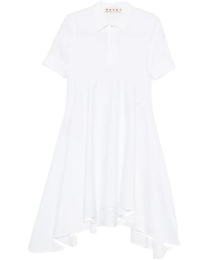 Marni Asymmetrical Cotton Dress - White
