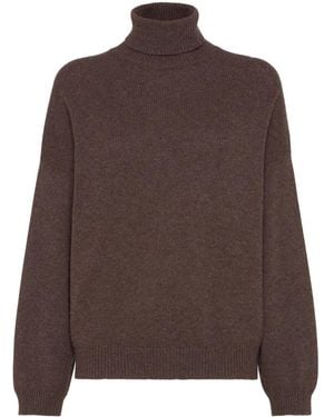 Brunello Cucinelli Cashmere Turtleneck Jumper - Brown