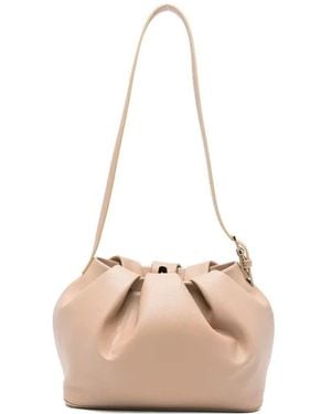 THEMOIRÈ Athena Ruched Crossbody Bag - Natural