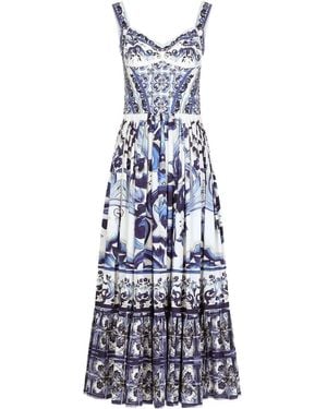 Dolce & Gabbana Majolica Print Dress - Blue