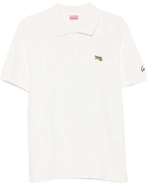 KENZO Polo Con Toppa A Forma Di Tigre - Bianco