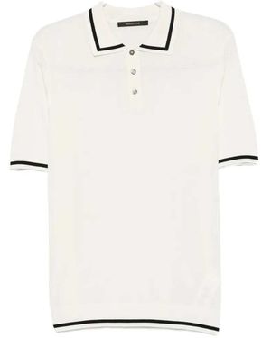 Montecore Knit Polo With Contrasting Trim - White