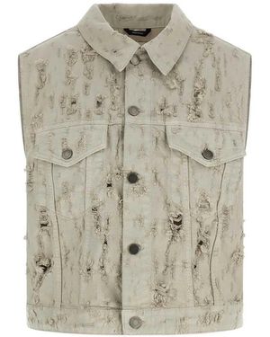 Haikure Ryder Distressed Denim Vest - Gray
